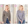 King Cole 5575 Knitting Pattern Womens Raglan Sweater and Cardigans