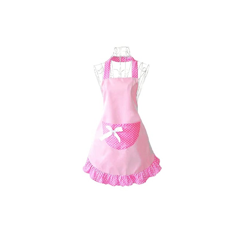 Hyzrz Cute Girls Bowknot Funny Aprons Kitchen Restaurant Cake Aprons