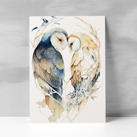 Postcard Prints - Anniversary Card For Husband Card for Anniversary Card For Wife Owl Anniversary Card For Couple Engagement Card For Couple Wedding Card