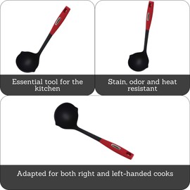 MIRRO 8oz XL Canning Ladle, Black with Red Handle