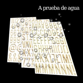Pegatinas de Letras Doradas 3D, Pegatinas de Vinilo, Pegatinas de Letras Brillantes para Albumes de Recortes, Decoración de Gorras de Graduación