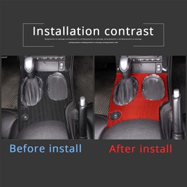 Moittellc Gear Shift Panel Trim Cover Sticker Compatible with Chevy Corvette C6 2005-2013, Soft Carbon Fiber Gear Shifter Console Anti-Scratch Frame Cover Accessories (Carbon Fiber-Red)