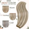 RUNATURE Weft Hair Extensions Sew in Light Brown Mix Platinum