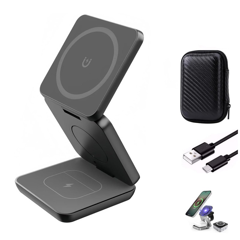 Clean Desk Wireless Charger 3 in 1 Wireless Charging Station