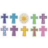 Cross Foam Glitter Stickers for Easter Crafts, Scrapbooking, and More