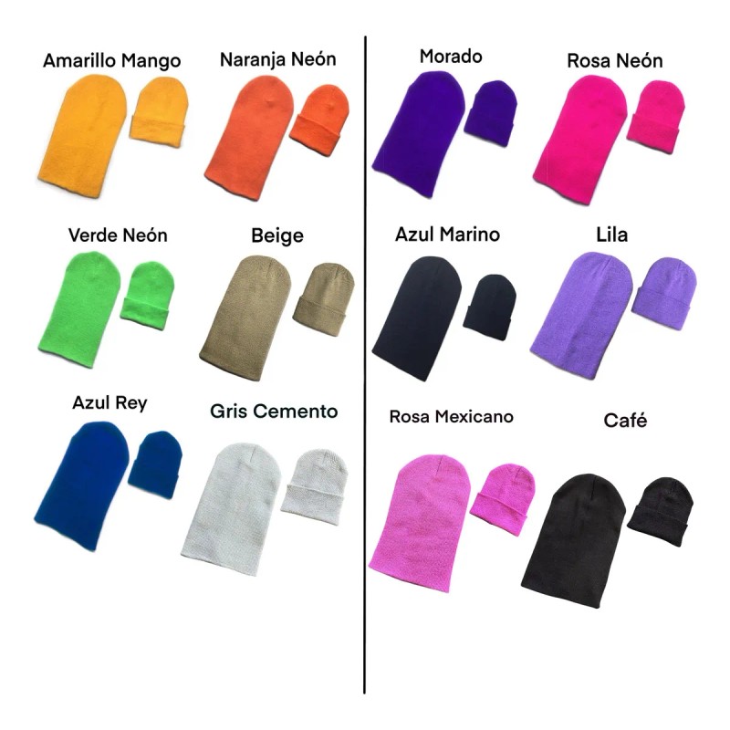 Gorro Bonete Paquete 10 Pzs Beanie Liso Gorrito Tejido Bini