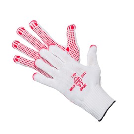 Jah 5040 Cotton / Nylon Knitted Gloves 12 Pairs of Nubs Heavy White Size 7