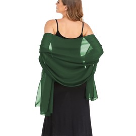 Pukguro Dark Green Shawls and Wraps for Evening Dresses Womens Sheer Soft Wraps Scarf for Wedding Bridal 79 * 26''