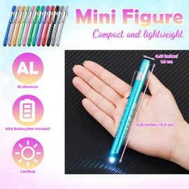 Rossesay 24 Pack Pen Light for Nurse Reusable Pen Light with Pupil Gauge, Colorful Nurse Accessories with Pocket Clip for Nurses Doctors Students Gifts Daily Use, 10 Colors