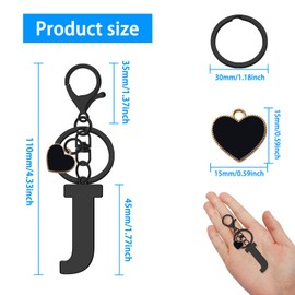 Fashion Alphabet Initial Letter Keychain Keyring Alphabet Keychain for Women Initial Letter Keyring Bag Charm Birthday Gift for Female Girls Women Girlfriend Heart Pendant Key Ring for Wallet Purses