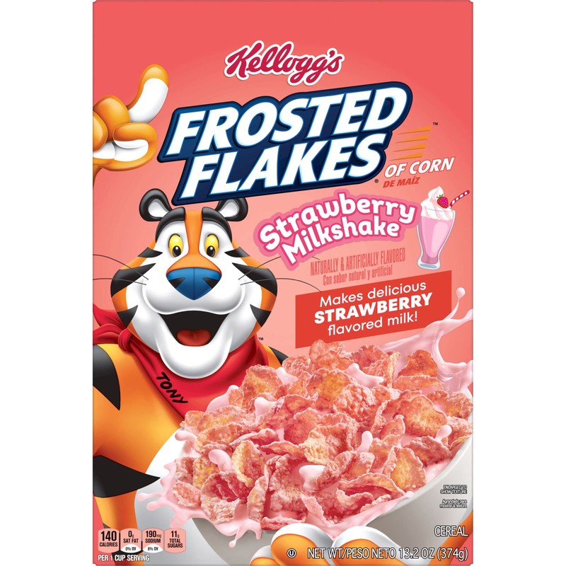 Frosted Flakes Breakfast Cereal, 8 Vitamins and Minerals, Kids Snacks,