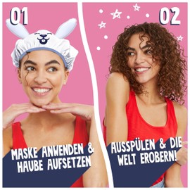 Bear Fruits Easter Bunny Stark + Soft Hair, Hair Mask 20 ml + Reusable Cap. Dry, Damaged Hair Looks Healthier, Full Bounce, Vibrant and Strong. Vegan Formula