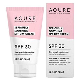 Acure | Crema facial FPS 30 para piel sensible | Calma y protege con niacinamida y tanaceto azul | 50 ml c/u (2 pack)
