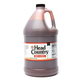 Head Country Bar-B-Q Sauce, Hot & Spicy | Soy Free, Gluten Free Spicy BBQ Sauce With No Added Preservatives | Spicy & Tangy Championship Barbecue Sauce For Pizza, Spuds & Wings | 160 Ounce, Pack of 1