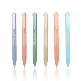 UPENOTE Multicolor Gel Ink Pen,4-In-1 Retractable Ballpoint pens 0.5mm fine tip, smooth writing, no ink leakage, no bleed-through, suitable for diaries, writing, and note-taking,6 Pack