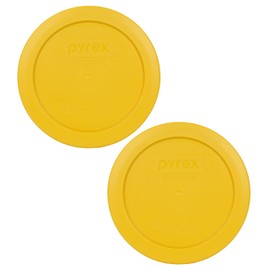 Pyrex 7200-PC 2-Cup Butter Yellow Food Storage Replacement Lid (2-Pack) - Made in USA