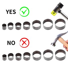 7 Piece Leather Punch Mould Set, Round Leathercraft Punch Tool Set, Handmade DIY for Leather Crafts, Hole Punch Tool Leather Bell Crop Puncher for 20/25/30/35/40/45/50 mm