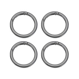 PATIKIL Spring O Rings, 4Pcs 1.6 Inch Metal Round Clips Flat Trigger Keyrings Snap Buckle Clasps for Keychains Bags Purses Straps Dog Leashes DIY Crafts, Black 41mm