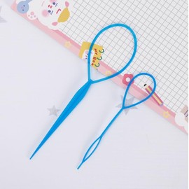 1Set(2pcs) Plastic Magic Hair Braid Ponytail Maker Clip Tool Simple Diy Hair Style Accessories Styling (Blue)