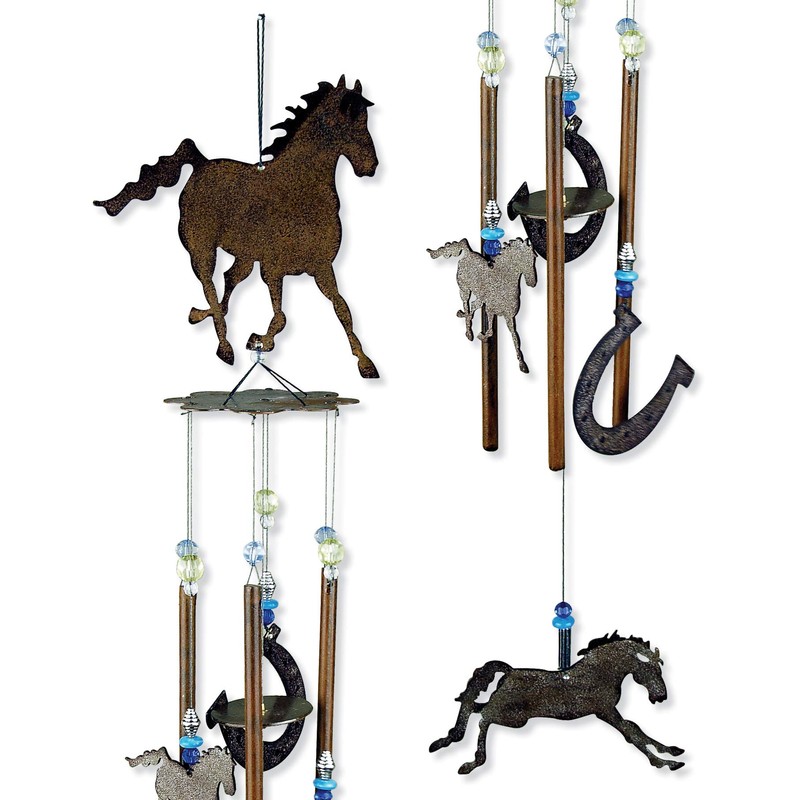 Sunset Vista Designs Horsing Around Western Wind Chime, 28", Galloping