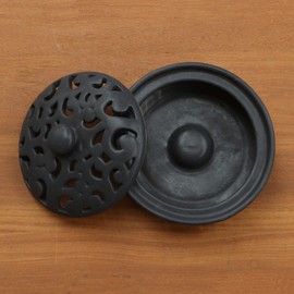 NOVICA Artisan Handmade Ceramic Mosquito Coil Holder Black Indonesia Outdoor Living Garden Accessories Tropical Decor [3.1in H x 6.75in Diam.] ' Jatiluwih Black'