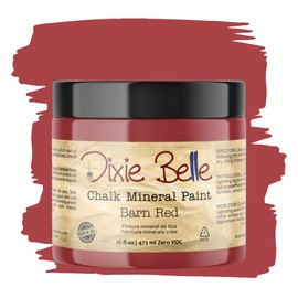 Dixie Belle Paint Company Chalk Finish Furniture Paint | Barn Red (16oz) | Matte Deep Red Chic Chalk Mineral Paint | DIY Furniture Paint