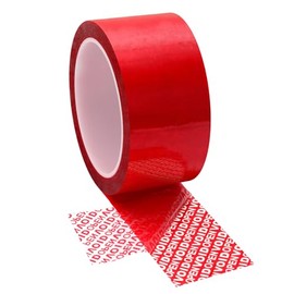 WELSTIK - Cinta de sellado de seguridad roja, a prueba de manipulaciones, 1.9 pulgadas x 55 yardas