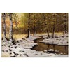 Tile Mural Landscape Evening Sun Sunset Forest Winter River by
