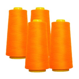 AK TRADING All Purpose Sewing Thread Cones Of High Tensile polyester Thread Spools for Sewing, 4 countNeon Orange