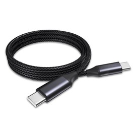 BoxWave Cable Compatible with Garmin DriveSmart 66 - DirectSync PD Cable (3ft) - USB-C to USB-C (100W), Type C Braided Charge and Fast Sync - Jet Black