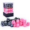 36pcs 12mm Positive and Negative Dice Counters Pink&Black Set, Small