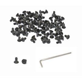 iexcell 100 Pcs #4-40 x 1/4" Alloy Steel 10.9 Grade Hex Socket Flat Head Cap Screws Bolts Kit, Black Oxide Finish