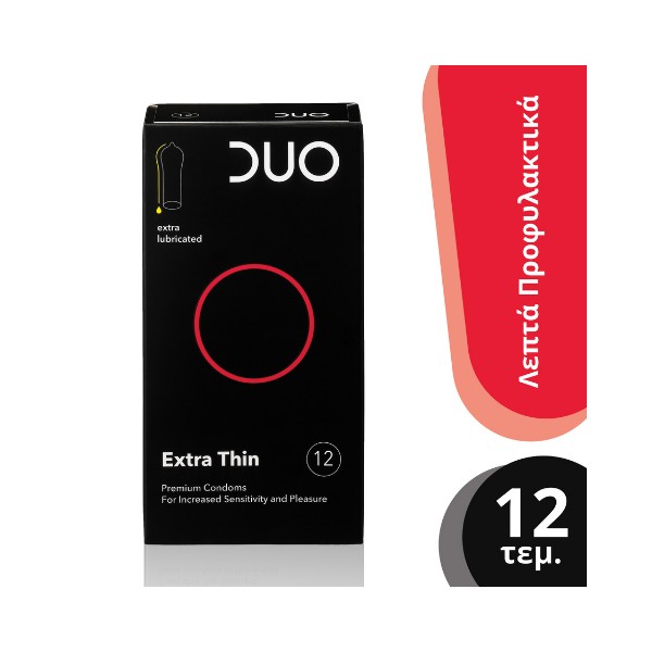 Duo Extra Thin Extra Lubricated Thin Condoms 12 pcs