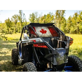 Oh Hey. Canada Flag UTV Rear Dust Screen Fits Polaris RZR PRO XP S/X4/S4 (Some 900s) (4 Seater ONLY) UTV Rear Dust Screen & UV Protection by Oh Hey. PowerSports
