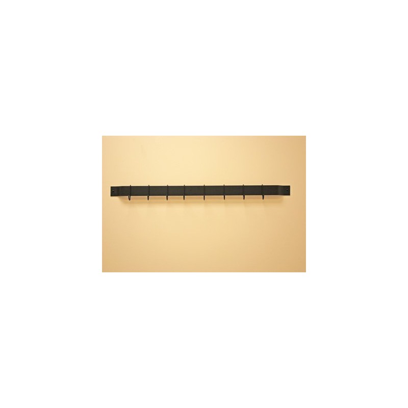 Rogar 1310 36" Bar Rack, Black with Black Hooks