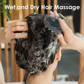 SH-RD Scalp Scrubber Massager | Shower Hairbrush w/Soft Silicone Bristle | Scalp Exfoliator for Gentle Cleaning & Hair Growth | Shampoo Brush for All Hair Types, Unisex