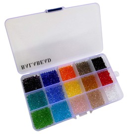 Wholesale 4mm Bicone Faceted Crystal Glass Beads for Jewelry Making, DIY Craft Beads for Necklace 15 Colors Mix Lot in Box (Total 1500pcs)