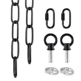 Mr.Color Black Metal Chandelier - Heavy Duty, 6 Feet Chain for Pendant Lights, Swag Lights