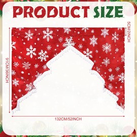 SmoothNovelty Christmas Swag Valance Red Snowflake Kitchen Curtain Valance with White Tassel for Kitchen Windows Rustic Farmhouse Curtain Winter Holiday Country Seasonal Tier 52" W x 36" L