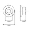 SKIR'CO (50 pcs) Hex Nuts M10, Serrated Flange Hex Nut,