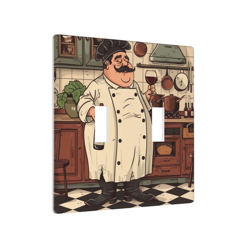 Bon Appetit Chef In The Kitchen 2 Gang Light Switch