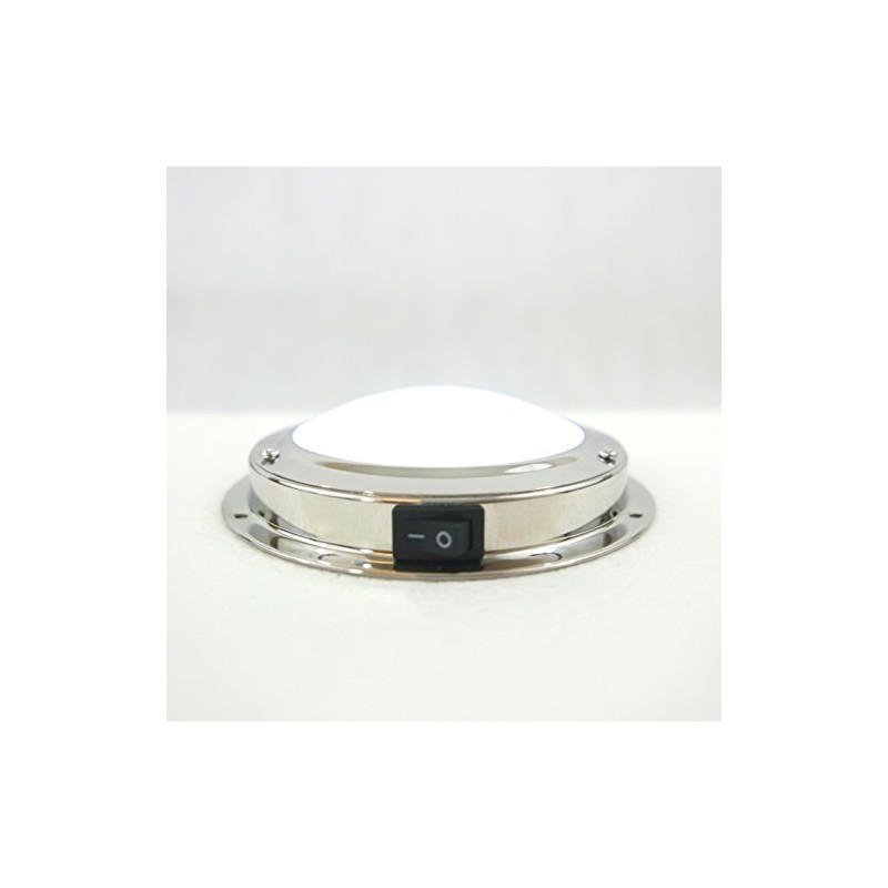 MiDMarine LED Boat Dome Light Stainless Steel with integral switch,