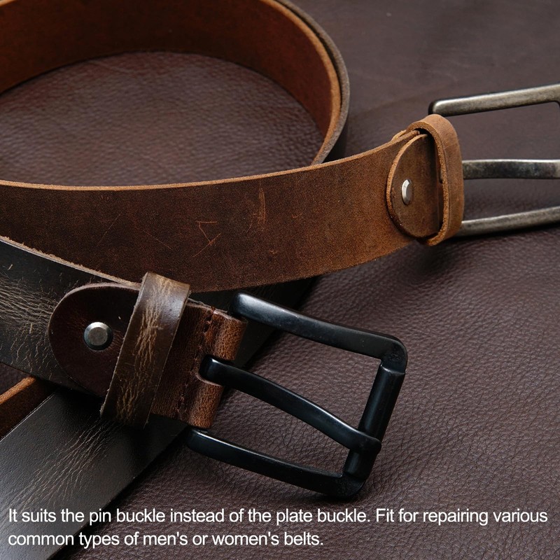 QUARKZMAN Leather Belt Pin Buckle with Rivets 35 mm Belt