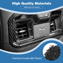 PDKLIN for Silverado Rear Air AC Vent Cover Trim Panel Compatible with Chevy Silverado GMC Sierra 2022-Present Carbon Fiber Interior Accessories