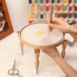 Wooden Embroidery Hoop Stand Legs with Clamps, 3-Piece Set