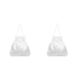 IMIKEYA 2pcs Wedding Bags Satin Bridal Wedding Money Bag Bridal Purse Dolly Bag