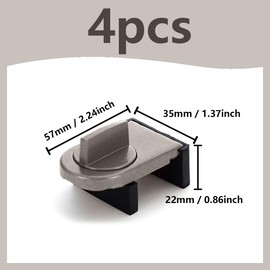 CZAKOMIX Pack of 4 Coffee Colour Window Lock, Adjustable Window Lock Eyelets, Sliding Window Stopper, Window Lock No Drilling, Window Lock for Sliding Doors and Windows