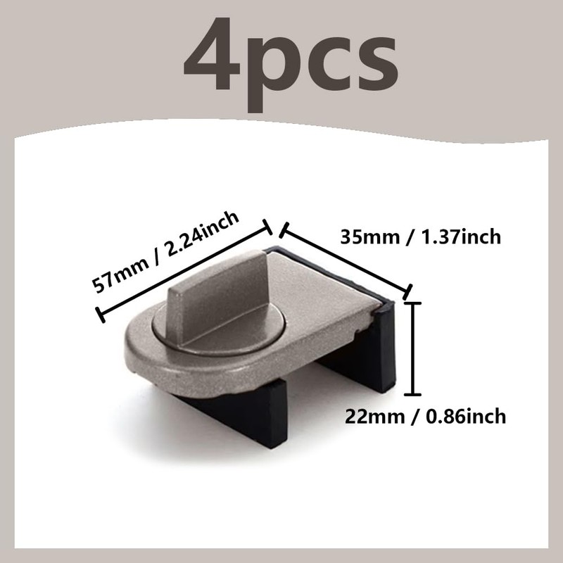 CZAKOMIX Pack of 4 Coffee Colour Window Lock, Adjustable Window