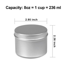 DINGPAI Candle Tin 8oz, Candle Containers for Candle Making, 12 Piece