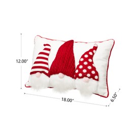 Glitzhome 18''L Christmas Throw Pillows Decorative 3D Heavy Cotton Knitted Gnome Pillow for Sofa Couch Bed Living Room